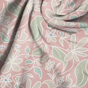 Cottage Garden Hand Illustrated Floral Pattern Fabric