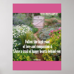 Cottage Garden Love Floral Flowers Poster