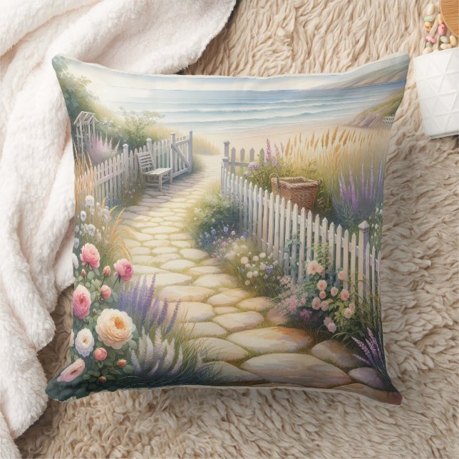Cottage Garden Path to the Sea Cushion (Blanket)