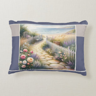 Cottage Garden Path to the Sea Decorative Cushion