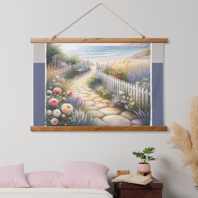 Cottage Garden Path to the Sea Hanging Tapestry (Bedroom)