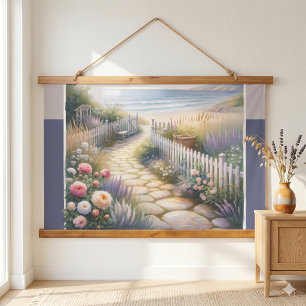 Cottage Garden Path to the Sea Hanging Tapestry