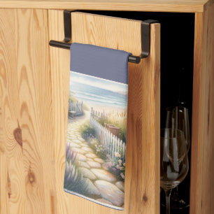 Cottage Garden Path to the Sea Tea Towel
