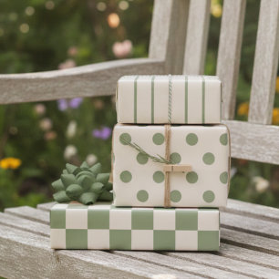 Cottage Garden Sage Green 3 Pack Collection Wrapping Paper Sheet