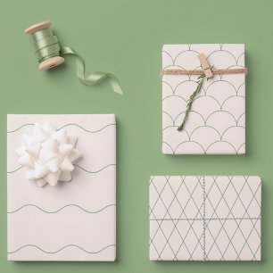Cottage Garden Sage Green Soft Romantic Mermaid Wrapping Paper Sheet