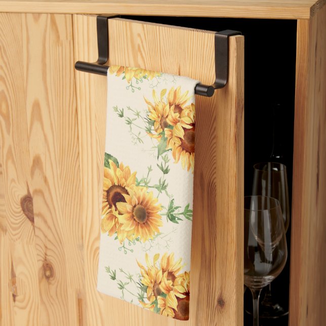 Cottage Garden Sunflowers Tea Towel (Thirds Fold)