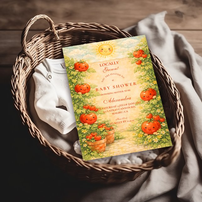 Cottage Garden Tomato Baby Shower Invitation (Creator Uploaded)