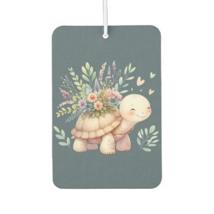 Cottage Garden Turtle Watercolor Car Air Freshener