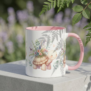 Cottage Garden Turtle Watercolor Mug