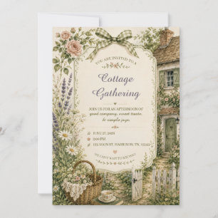 Cottage Garden Watercolor Party Invitation