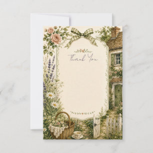 Cottage Garden Watercolor Thank You Card