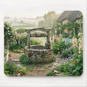 Cottage Garden Well Mouse Mat