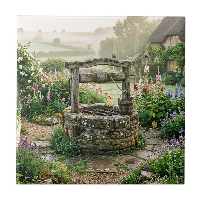 Cottage Garden Well Tile (Front)