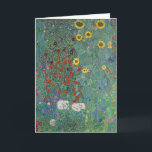 Cottage Garden with Sunflowers | Gustav Klimt Card<br><div class="desc">Cottage Garden with Sunflowers (1907) by Gustav Klimt (Austrian, 1862–1918) is a lush, decorative garden scene overflowing with vibrant flowers. Klimt’s distinctive style transforms the simple charm of a cottage garden into a richly patterned tapestry of colour and form. Golden sunflowers rise proudly among a dense array of blossoms, evoking...</div>