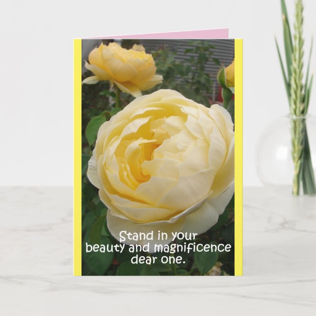 Cottage Garden Yellow Rose Beauty floral Card (Front)
