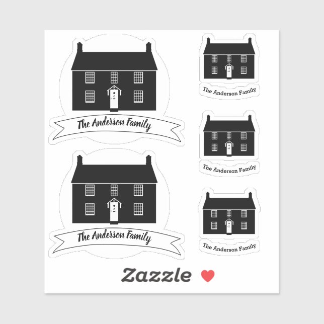 Cottage Graphic with Custom House / Family Name (Sheet)