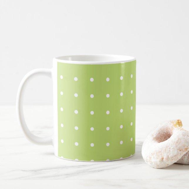 Cottage Green With White Dots Mug (With Donut)