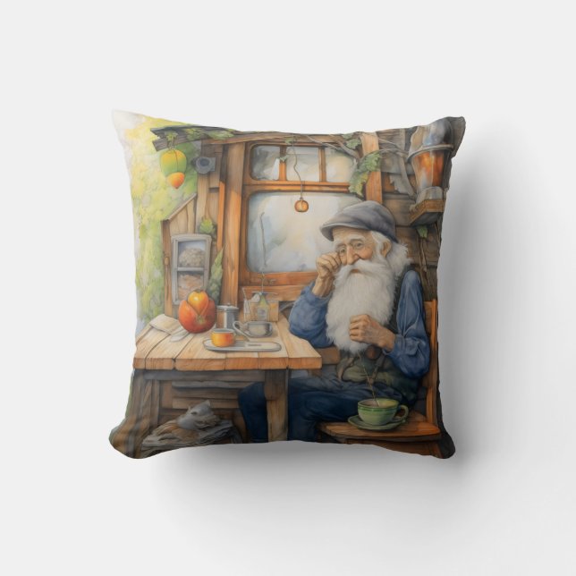 Cottage house morning cushion (Front)