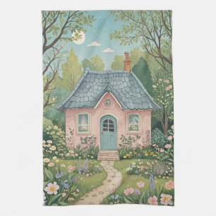 Cottage in the Woods Tea Towel