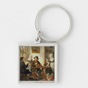 Cottage Interior Key Ring