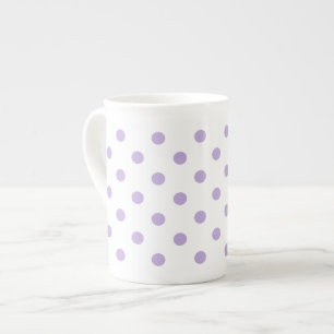 Cottage Lavender Polka Dot Bone China Mug