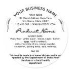 Cottage Law Food label sticker