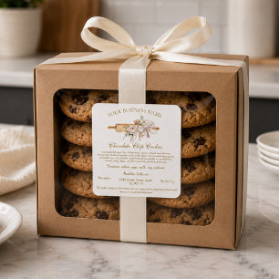 Cottage Law Label Home Bakery Ingredients Sticker