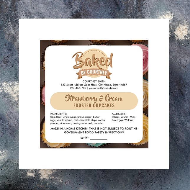Cottage Law Modern Cake Bakery Ingredients Sticker (Creator Uploaded)