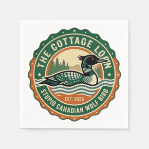 Cottage Loon Stupid Canadian Wolf Bird  Napkin
