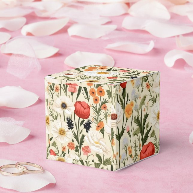 Cottage Meadow Colourful Wildflowers # Favour Box (Wedding)