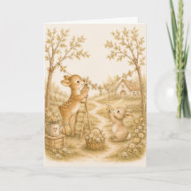 Cottage Meadow Watercolor Greeting
