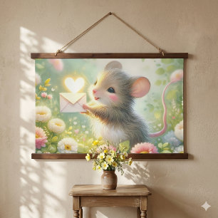 Cottage Mouse Love Letter Meadow Hanging Tapestry