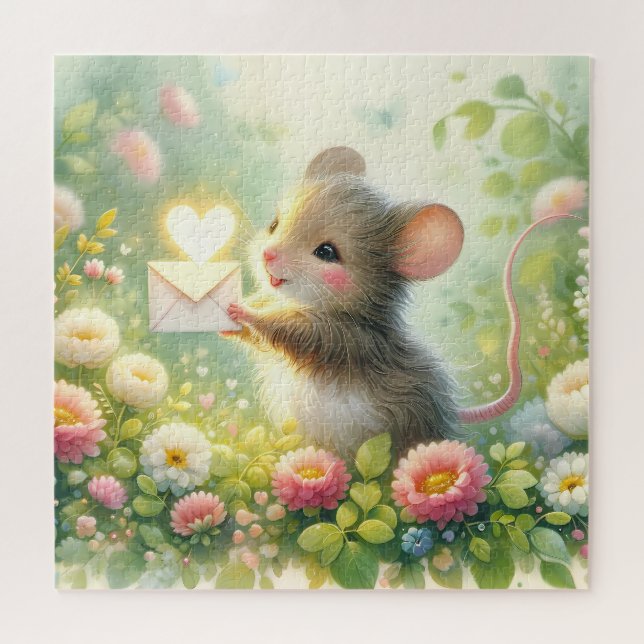 Cottage Mouse Love Letter Meadow Jigsaw Puzzle (Horizontal)