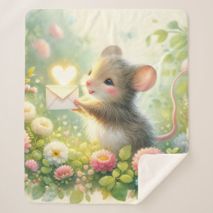 Cottage Mouse Love Letter Meadow Sherpa Blanket