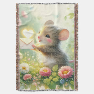 Cottage Mouse Love Letter Meadow Throw Blanket