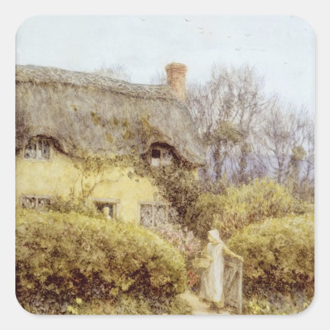 Cottage near Freshwater Square Sticker (Front)