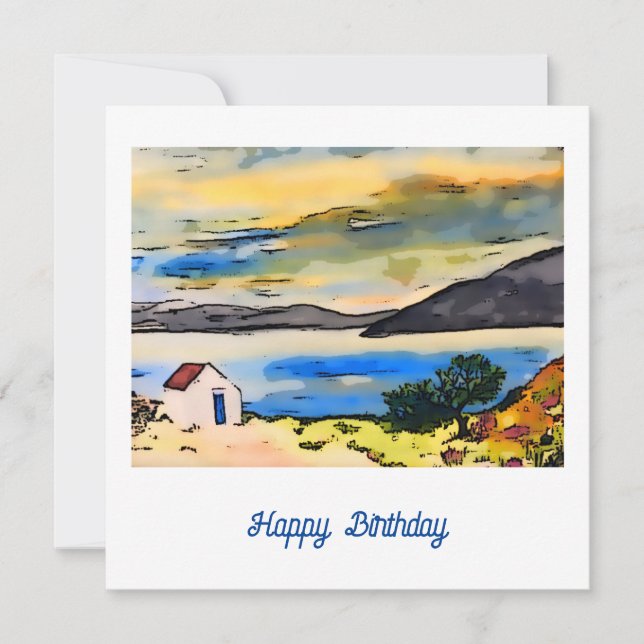 Cottage near the sea birthday card (Front)