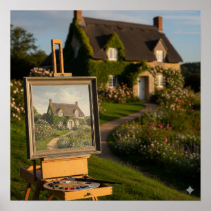 Cottage Painting Poster