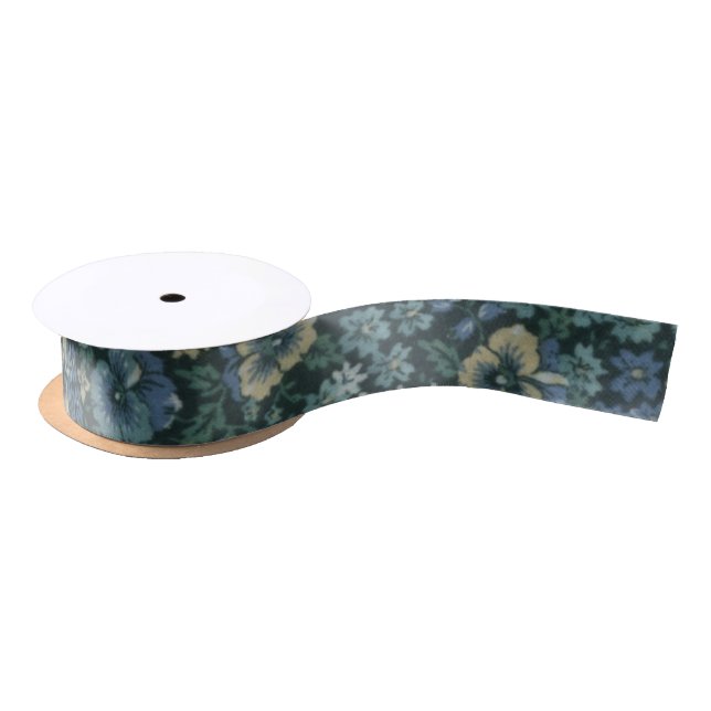 Cottage Pansies Ribbon Satin Ribbon (Spool)