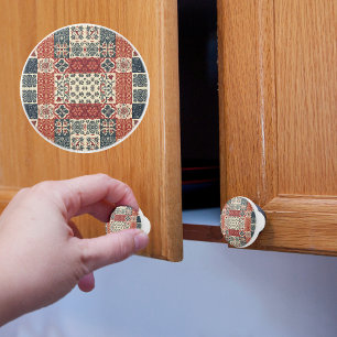 Cottage Quilt Ceramic Knob