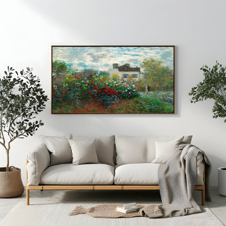 Cottage Rose Garden | Vintage Country Landscape Canvas Print