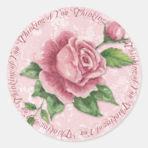 Cottage Rose Thinking of You Sticker - SRF