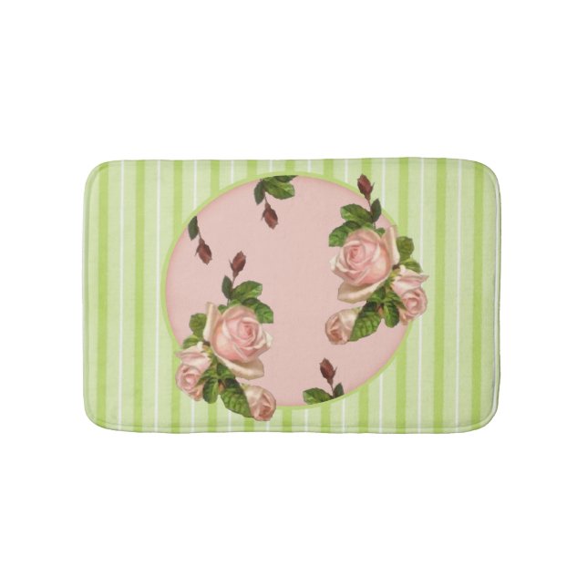 Cottage Roses Bath Mat (Front)