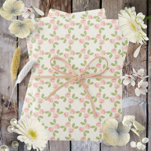 Cottage Roses in deep pink Wrapping Paper Sheets