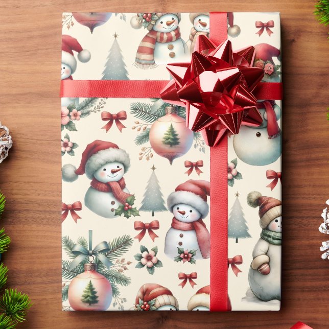 Cottage Snowman Christmas Roll of Wrapping Paper (Creator Uploaded)