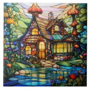 Cottage Stained Glass Tile