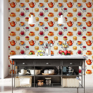 Cottage Tea Reverie Cosy Kitchen Airbnb Wallpaper