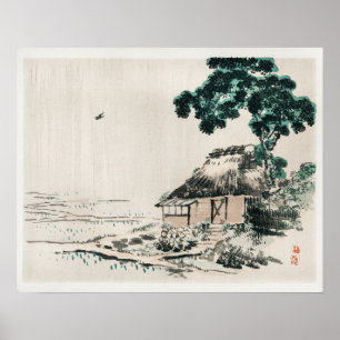 Cottage under the tree by Kōno Bairei (1844-1895) Poster