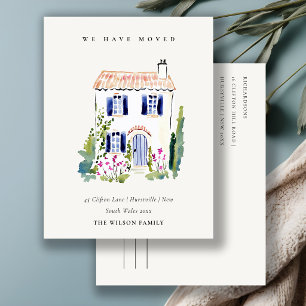 Cottage Vintage Floral Window We have Moved Card
