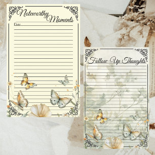 Cottage Wildflowers Soft Yellow Binder Note Page
